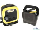 a yellow and black portable air compressor next to a black and yellow portable air compressor