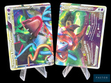 deux cartes Pokémon exposées sur une table
