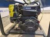 a small engine that is sitting on a stand