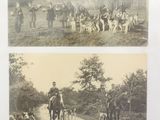 deux photos représentant un homme à cheval et un homme à cheval accompagné d'un chien
