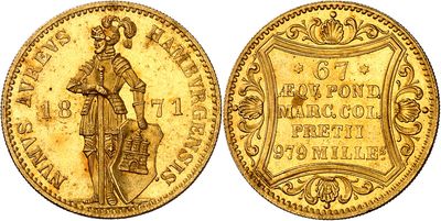 an image of a gold coin with a picture of a man on it