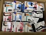 a box full of assorted electronic gadgets in it