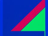 an image of a blue square with a red and green triangle