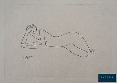 une image représentant le dessin d'une femme allongée sur le ventre