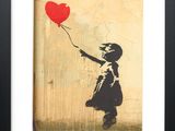 banksy girl with a red balloon framed art print
