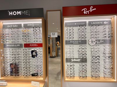 many glasses on display in the store for sale
