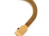 an 18k yellow gold mesh bracelet with a clasp