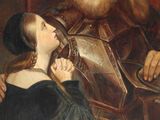 a painting of a man and a woman in armor