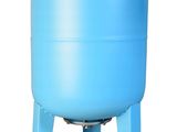 a close up of a blue water tank on a white background
