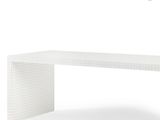 an image of a white table with a glass top