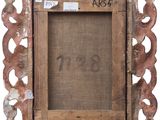 a close up of a picture frame on a white background