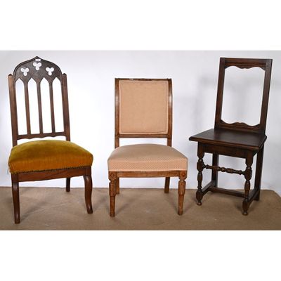 PETITE CHAISE D’ENFANT DIRECTOIRE en bois naturel à décor sc…