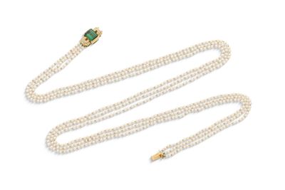 Sautoir de perles Trois rangs de petites perles de culture