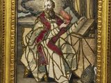 une image représentant un tableau où l'on voit Jésus tenant une croix