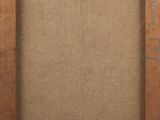an image of a painting on a wooden frame with a piece of paper attached to it