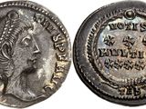 une pièce d'argent représentant une femme