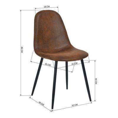 a drawing of a brown leather chair with black legs
