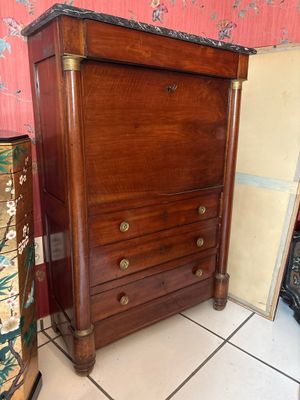 SECRETAIRE ARMOIRE à abattant et quatre tiroirs en façade en…
