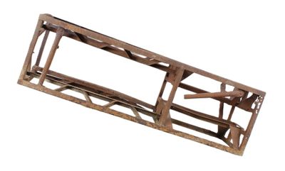 an old wooden sled that is being used as a shelf