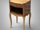 an image of a small wooden table with a drawer on top of it