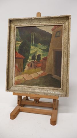 Hans TONYROB (XXe) « La vallée, Villeneuve d’Allier ». Huile sur ...