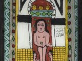 a picture of a painting of a woman sitting in a chair