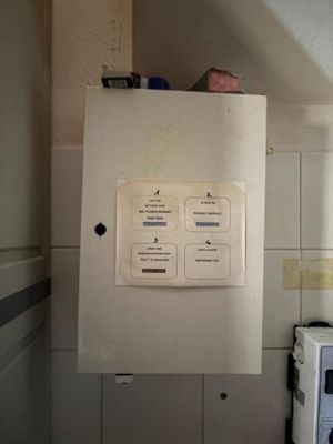 a picture of a kitchen with a microwave and a toaster oven