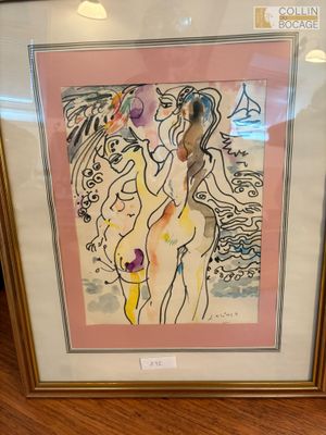Ludovic Klimek (1912-1992), deux aquarelles, femmes au bain …