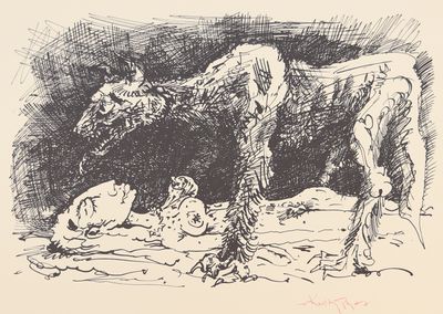 dessin représentant un dessin en noir et blanc d'une vache et de deux veaux