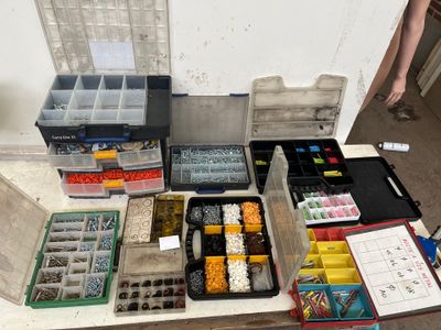 a table with a lot of different items on it