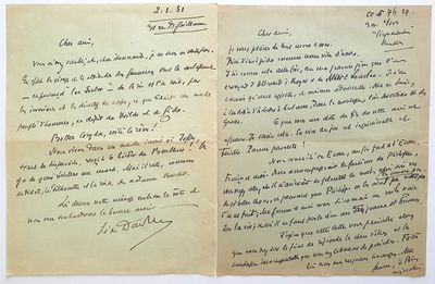 une lettre manuscrite écrite en français sur une feuille de papier