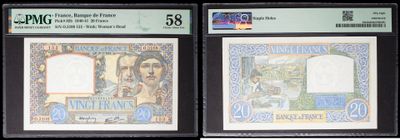 two different types of currency are on display on a black background