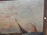 a picture of a painting of a sailboat in the water