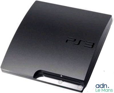 a close up of a sony playstation game console on a white background