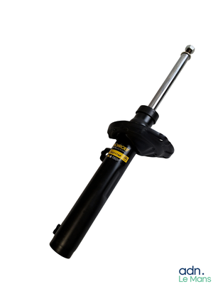 a close up of a black shock absorb on a white background