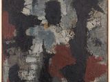 une image représentant un tableau recouvert de peinture noire et rouge