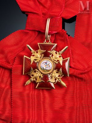 an image of a red jacket with a gold medal on it