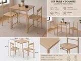 une table et deux chaises, avec une plante posée dessus