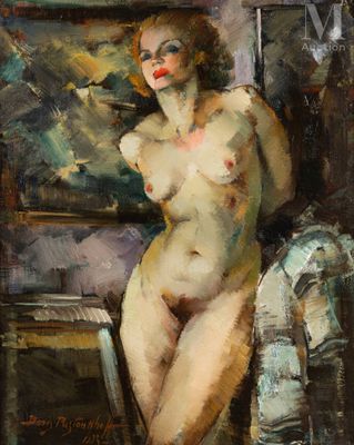 une image représentant un tableau d'une femme nue devant un miroir