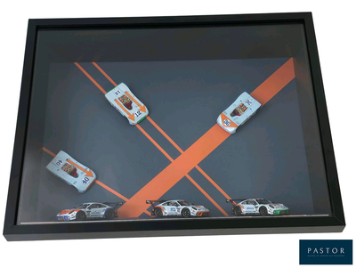 a picture of a picture of a group of cars in a shadow box