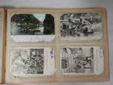 several old photos of people in a boat on a river