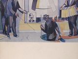 a book with a picture of a group of people in a living room