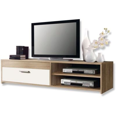 a tv that is sitting on top of a wooden entertainment center