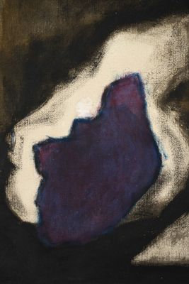 an image of a painting of a purple object on a black background