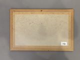 an old picture frame with a picture of a cat on it
