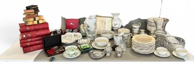 a table with a lot of different items on it