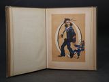 an open book with a picture of a man in a sailor ' s outfit