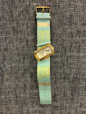 PACO RABANNE – Montre de femme en métal doré, bracelet en cuir si...