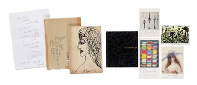 many different pictures of a woman ' s face on a piece of paper