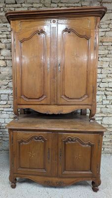 pair of antique french oak armoires and cupboards